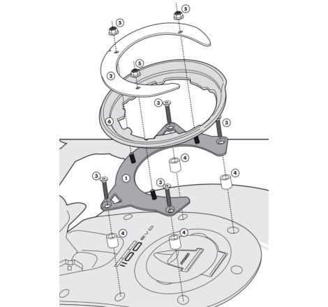Flangia Givi BF09 per Borsa Serbatoio Tanklock e Tanklocked Ducati