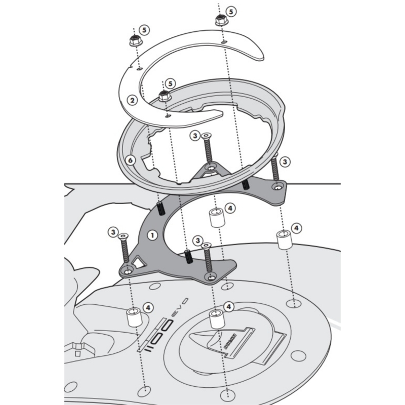 Flangia Givi BF09 per Borsa Serbatoio Tanklock e Tanklocked Ducati
