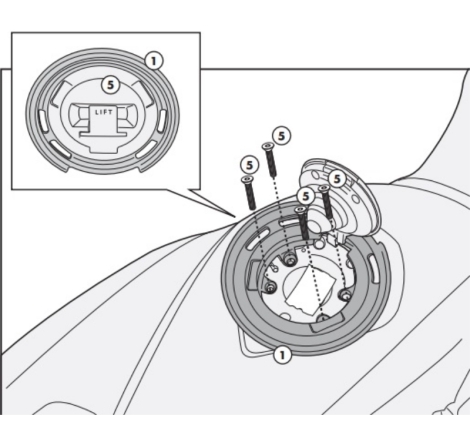 Flangia Givi BF22 per Borsa Serbatoio Tanklock e Tanklocked Bmw