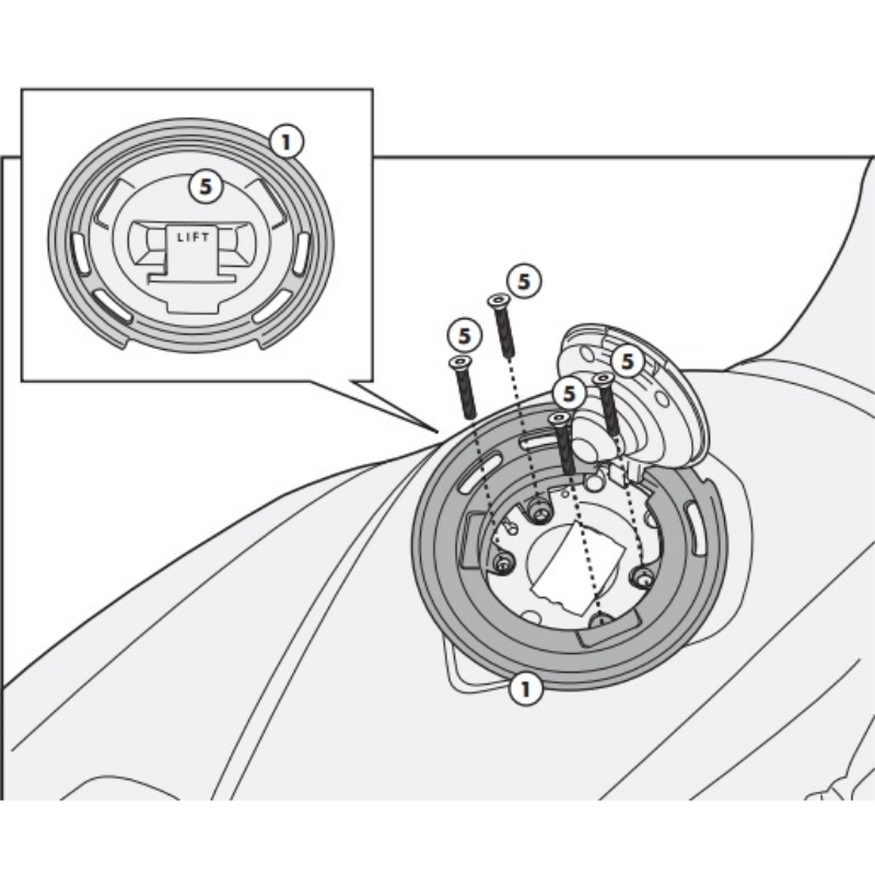 Flangia Givi BF22 per Borsa Serbatoio Tanklock e Tanklocked Bmw