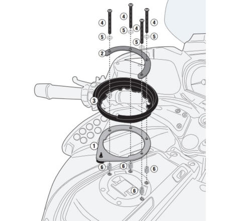 Flangia Givi BF47 per Borsa Serbatoio Tanklock e Tanklocked Bmw