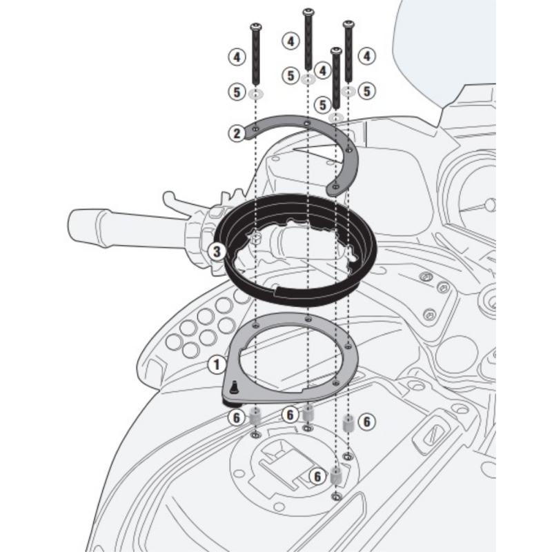 Flangia Givi BF47 per Borsa Serbatoio Tanklock e Tanklocked Bmw