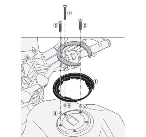 Flangia Givi BF52 per Borsa Serbatoio Tanklock e Tanklocked Kawasaki