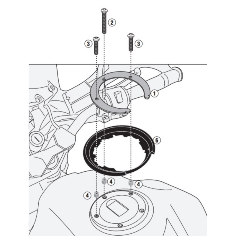 Flangia Givi BF52 per Borsa Serbatoio Tanklock e Tanklocked Kawasaki
