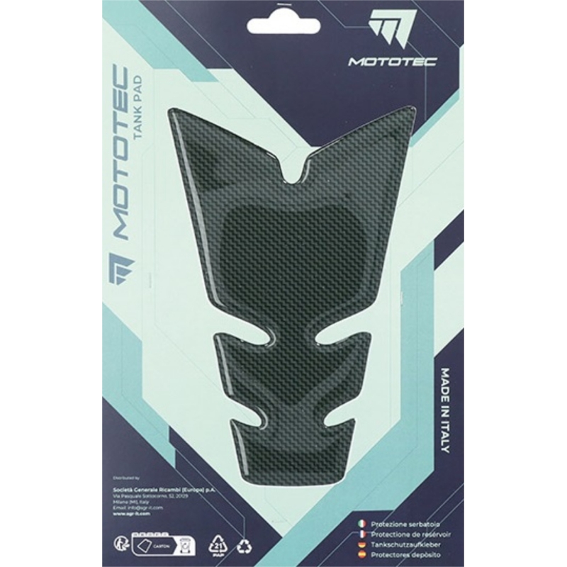 Para Serbatoio Mototec T6 120mm x 184mm x 50mm Carbon Look