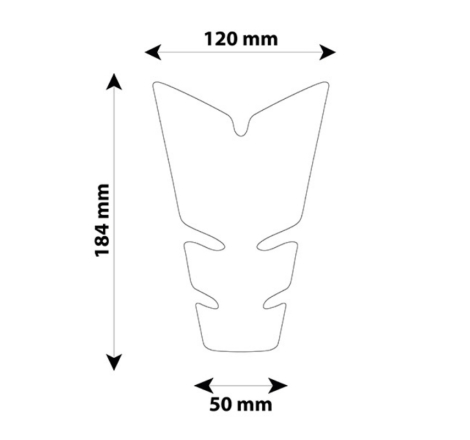 Para Serbatoio Mototec T6 120mm x 184mm x 50mm Carbon Look