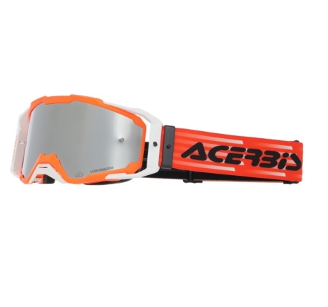 Maschera Acerbis Cross Vitrion Mirror Arancio Bianco