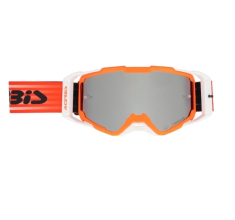 Maschera Acerbis Cross Vitrion Mirror Arancio Bianco