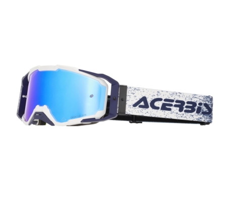 Maschera Acerbis Cross Vitrion Mirror Bianco Blu