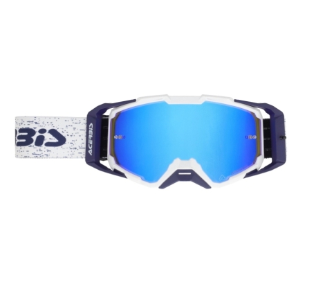 Maschera Acerbis Cross Vitrion Mirror Bianco Blu