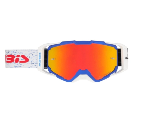 Maschera Acerbis Cross Vitrion Mirror Blu Bianco