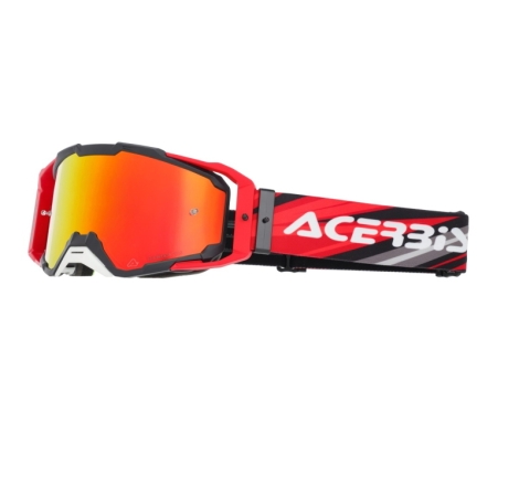 Maschera Acerbis Cross Vitrion Mirror Nero Rosso