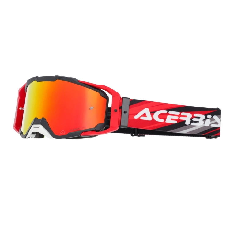 Maschera Acerbis Cross Vitrion Mirror Nero Rosso