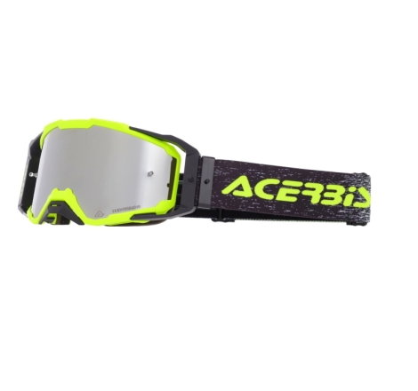 Maschera Acerbis Cross Vitrion Mirror Giallo Nero Fluo