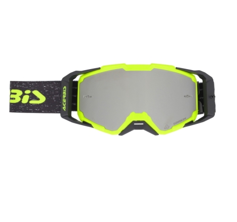 Maschera Acerbis Cross Vitrion Mirror Giallo Nero Fluo