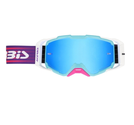 Maschera Acerbis Cross Vitrion Mirror Azzurro Bianco