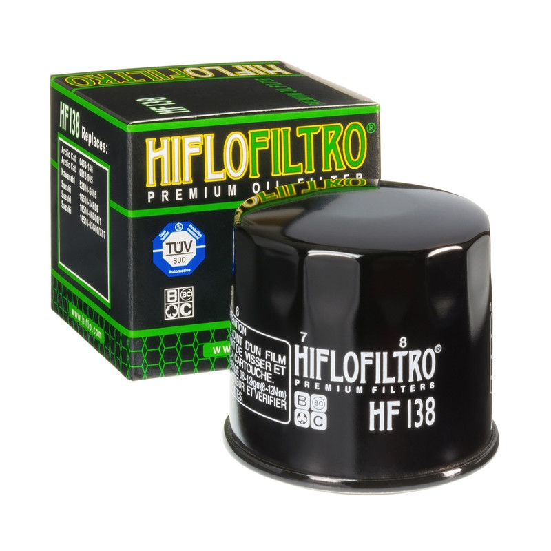 Filtro Olio Hiflo HF138 per Aprilia / Actic / Bimota / Cagiva / Kawasaki / Kymco / Suzuki