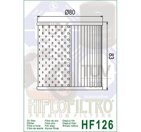 Filtro Olio Hiflo HF126 per Kawasaki