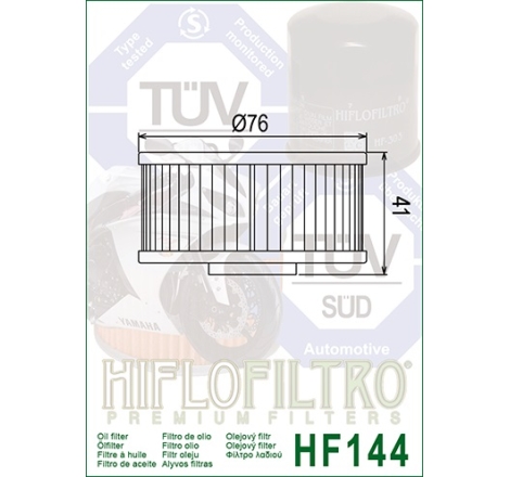 Filtro Olio Hiflo HF144 per Yamaha