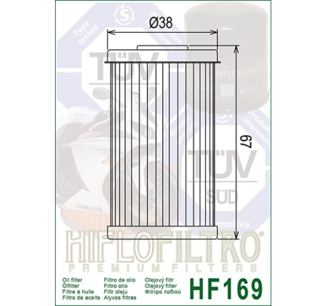 Filtro Olio Hiflo HF169 per Daelim