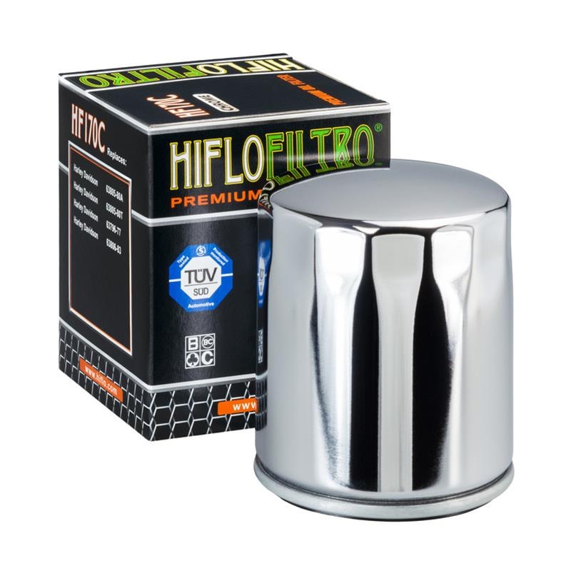 Filtro Olio Hiflo HF170C Cromato per Harley Davidson