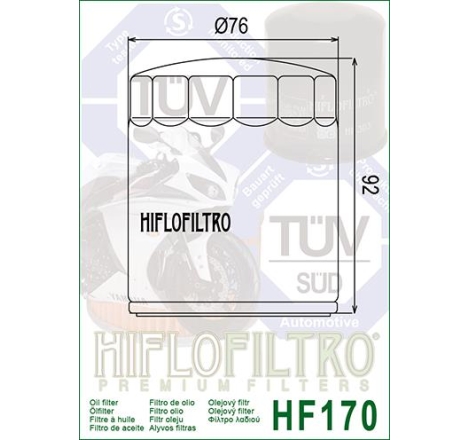 Filtro Olio Hiflo HF170C Cromato per Harley Davidson