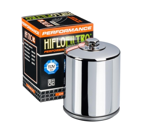 Filtro Olio Hiflo HF170CRC Racing Cromato per Harley Davidson
