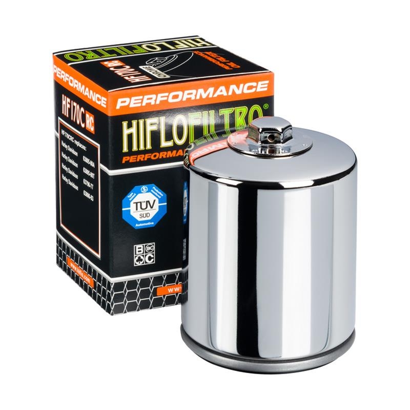 Filtro Olio Hiflo HF170CRC Racing Cromato per Harley Davidson