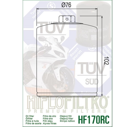 Filtro Olio Hiflo HF170CRC Racing Cromato per Harley Davidson