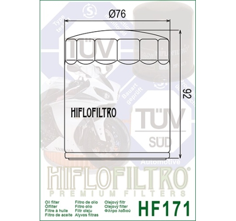 Filtro Olio Hiflo HF171B Nero per Buell / Harley Davidson