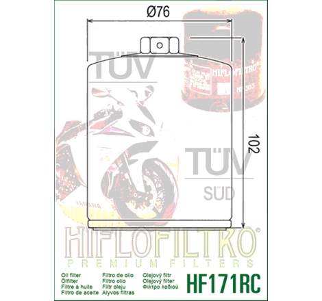 Filtro Olio Hiflo HF171BRC Racing Nero per Buell / Harley Davidson