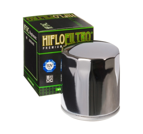 Filtro Olio Hiflo HF174C Cromato per Harley Davidson