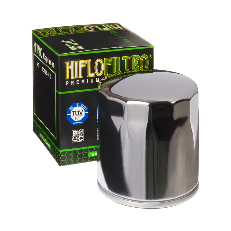 Filtro Olio Hiflo HF174C Cromato per Harley Davidson