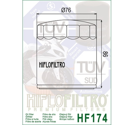 Filtro Olio Hiflo HF174C Cromato per Harley Davidson