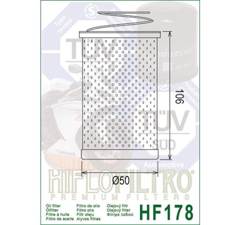 Filtro Olio Hiflo HF178 per Harley Davidson