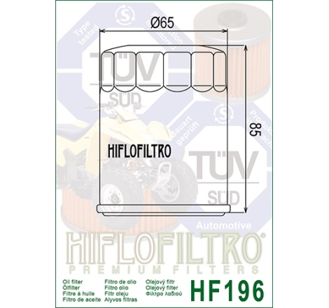 Filtro Olio Hiflo HF196 per Polaris