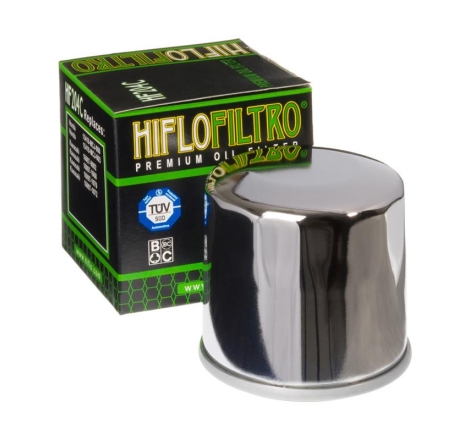 Filtro Olio Hiflo HF204C Cromato per Arctic / Honda / Kawasaki / Mercury / Mv Agusta / Suzuki / Triumph / Yamaha