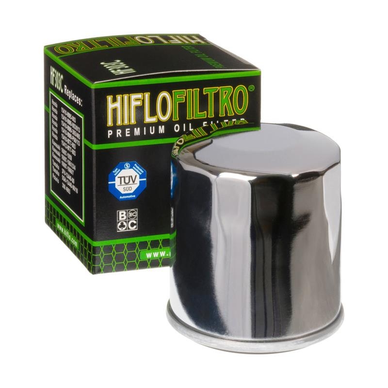 Filtro Olio Hiflo HF303C Cromato per Access / Apache / Bimota / Honda / Kawasaki / Polaris / Yamaha