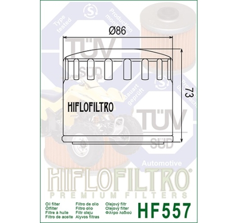 Filtro Olio Hiflo HF557 per Bombardier