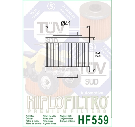Filtro Olio Hiflo HF559 per Bombardier / Can Am