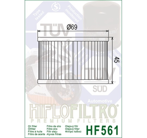 Filtro Olio Hiflo HF561 per Kymco