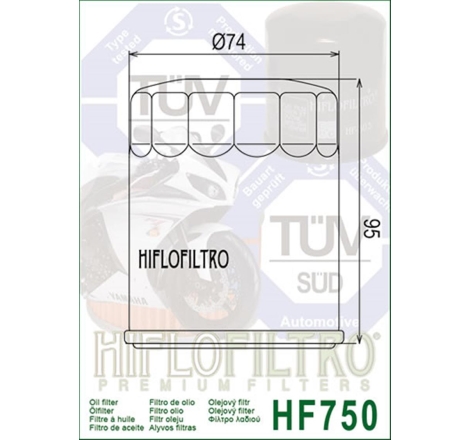 Filtro Olio Hiflo HF750 per Yamaha Motori Marini