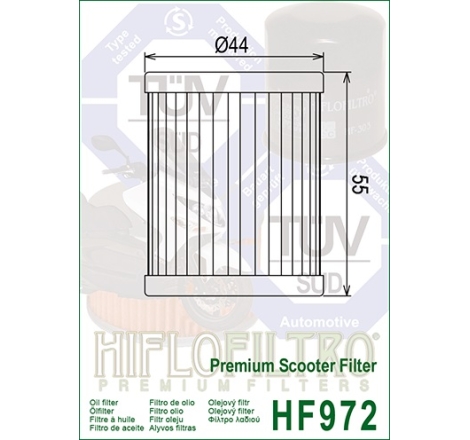 Filtro Olio Hiflo HF972 per Suzuki / Yamaha
