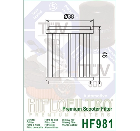 Filtro Olio Hiflo HF981 per Mbk / Yamaha