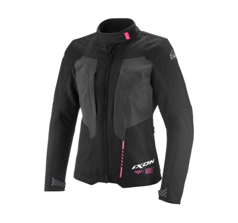 Giubbino Moto Ixon Tyr Donna Nero Antracite Rosa Vivo