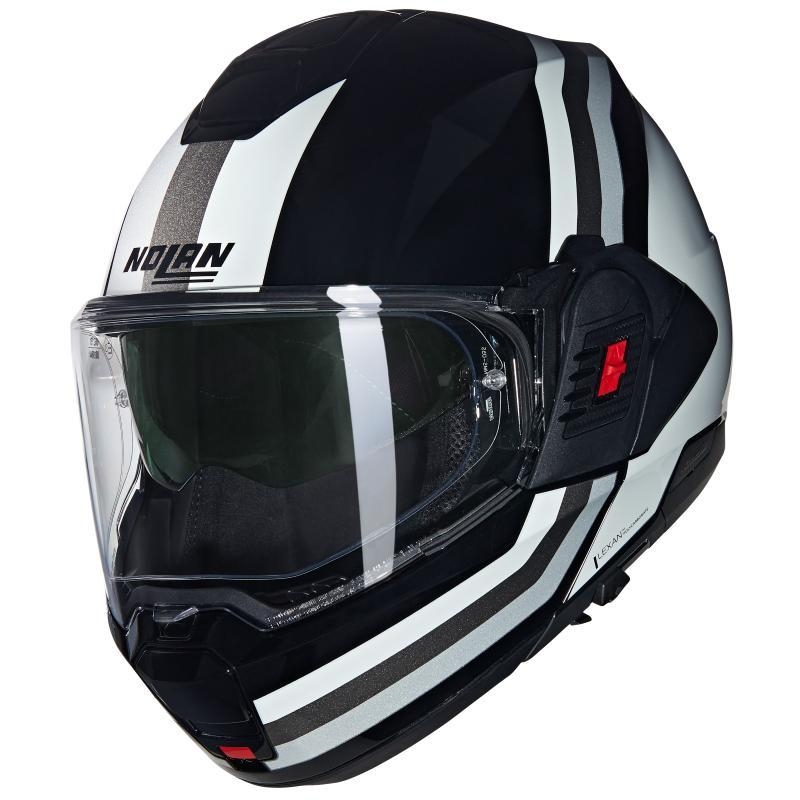 Casco Modulare Nolan N120-1 LINEO Nero Bianco Argento