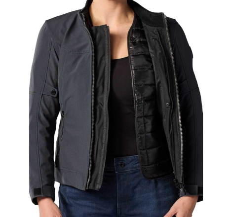 Giubbino moto in tessuto Rev'it Shade H2O Donna Nero