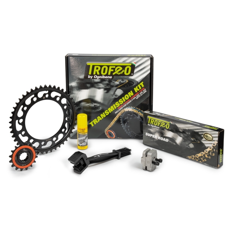 Kit Trasmissione 14-46-120 Catena Trofeo 520 TRX2 G&B 112 Maglie