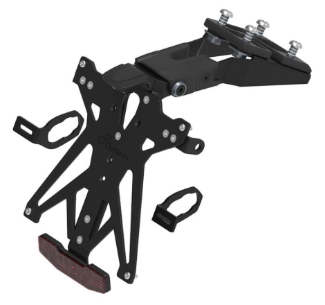 Kit Portatarga Lightech Regolabile Kawasaki con luce targa e Catadiottro