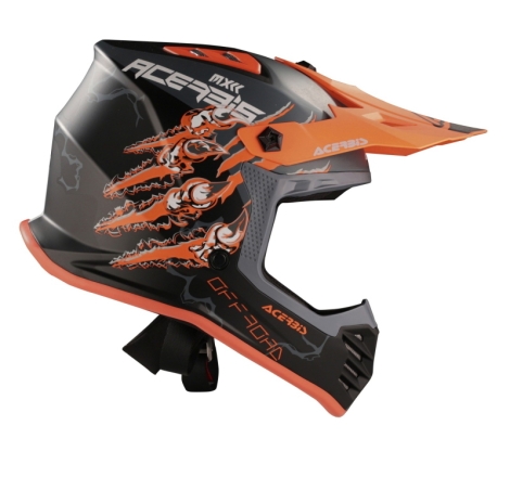 Casco Cross Acerbis PROFILE JUNIOR Nero Arancio fluo